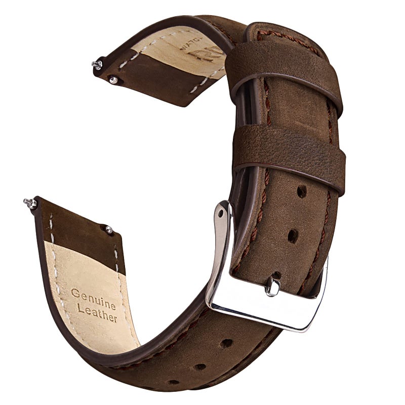 Ritche Genuine Classic Vintage Quick Release 18mm Leather Watch Band Leather Watch Strap (Saddle Brown), White Elephant Gifts, Stocking Stuffers for Men, Father's Day gifts - Image 1